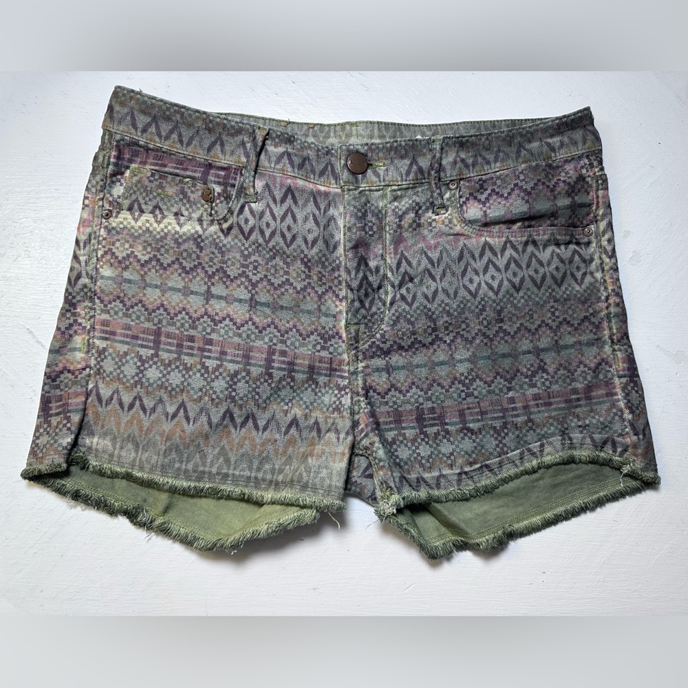 H&M & Denim Aztec print cut off shorts